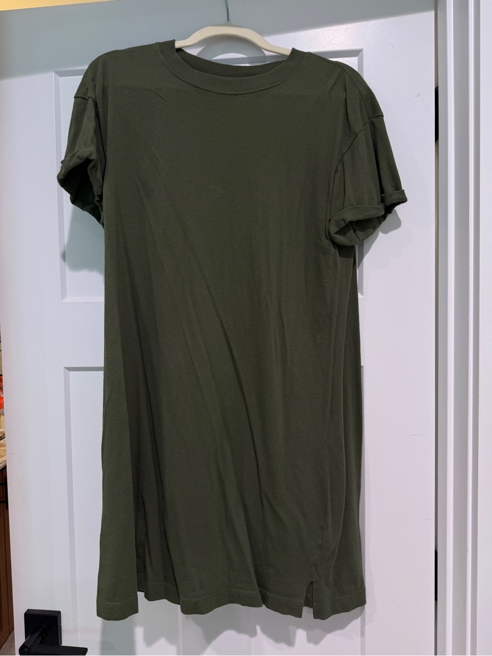 TIME & TRU Classic Olive Green T-Shirt Dress-Size M